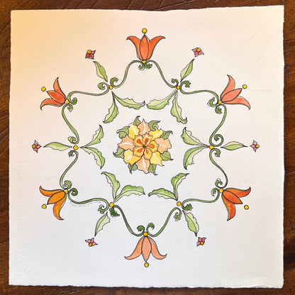 Six-Pointed Star Flower Mandala