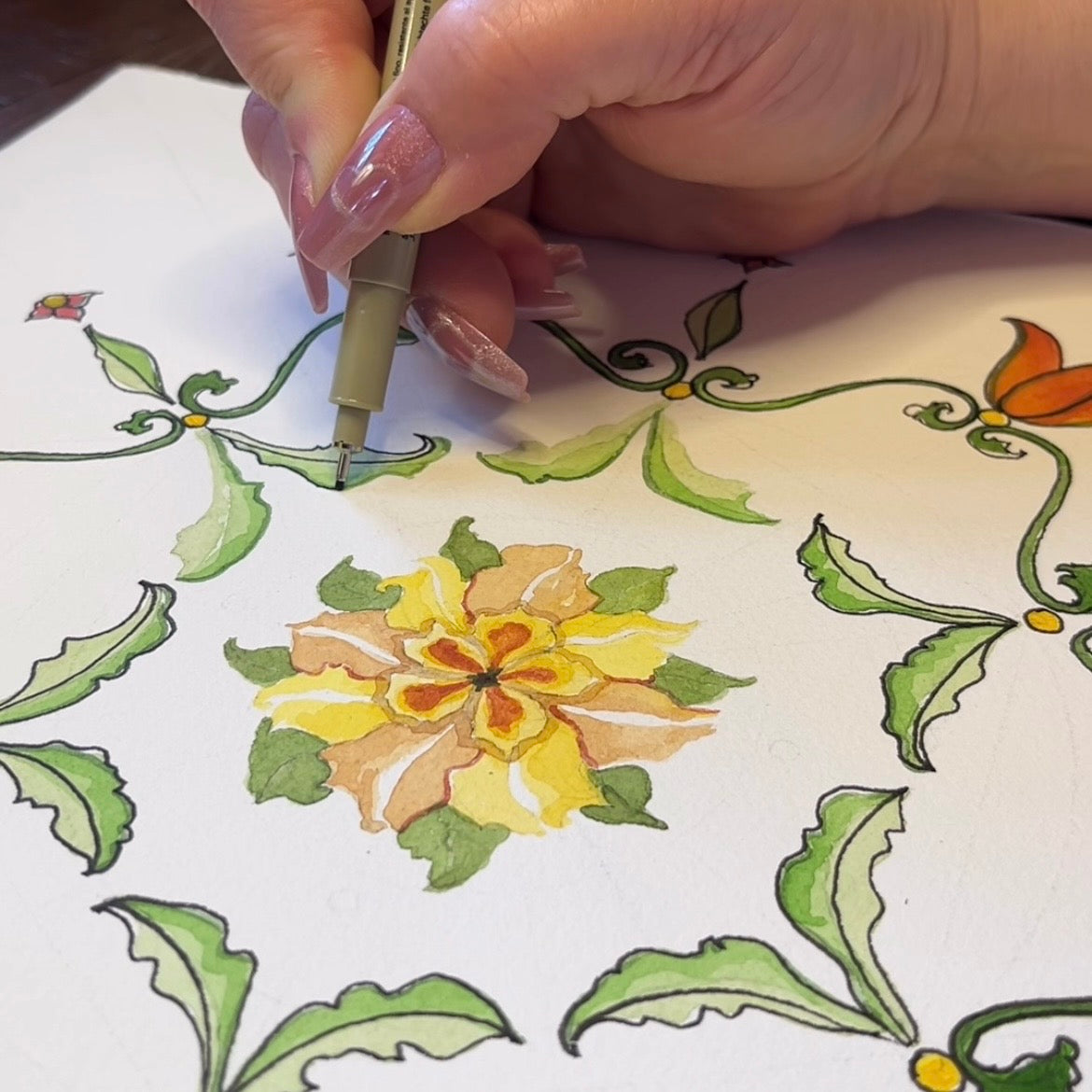 Six-Pointed Star Flower Mandala