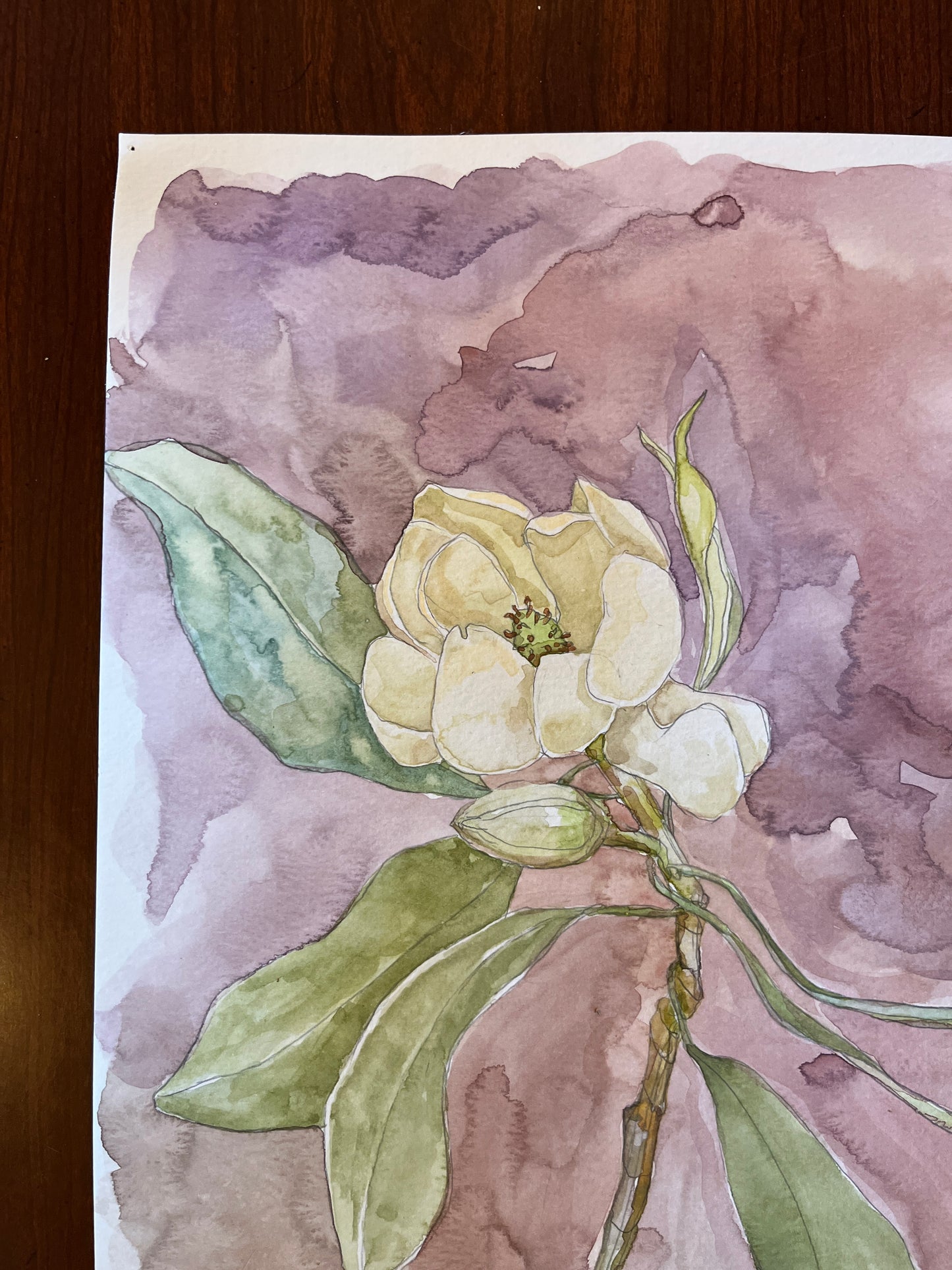 Sweet Bay Magnolia Original Watercolor