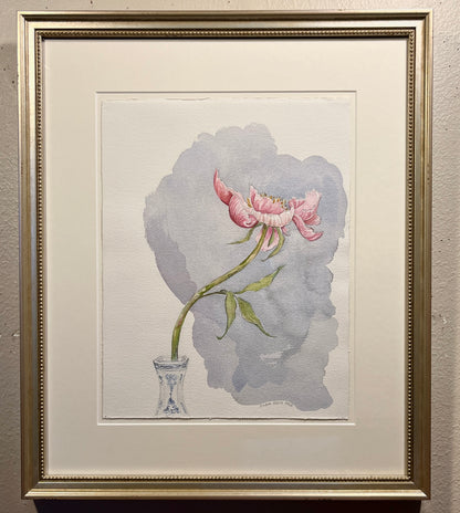 Single Peony, Framed