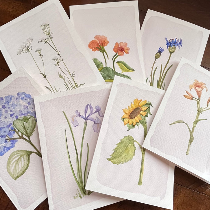Hand Painted Stationery-12 Cards with Envelopes